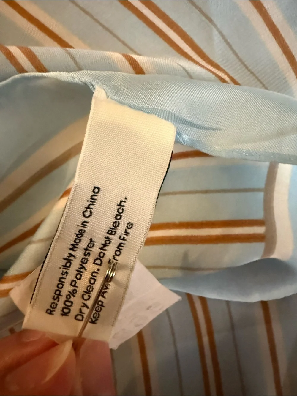 Vintage Light Blue Striped Women's Scarf